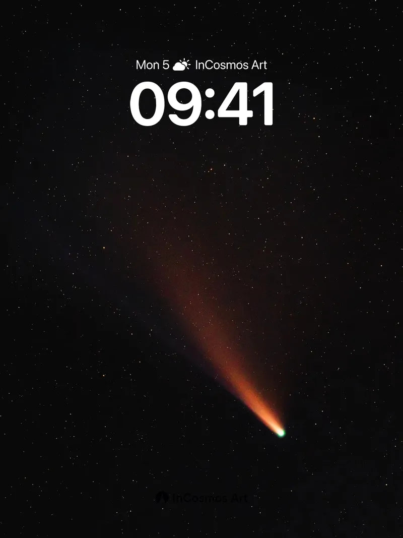 Cosmic Ember Wallpaper with Starlit Trail