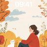 Autumn Whispers Wallpaper with Furry Companion wallpaper for iPhone, iPad & Mac