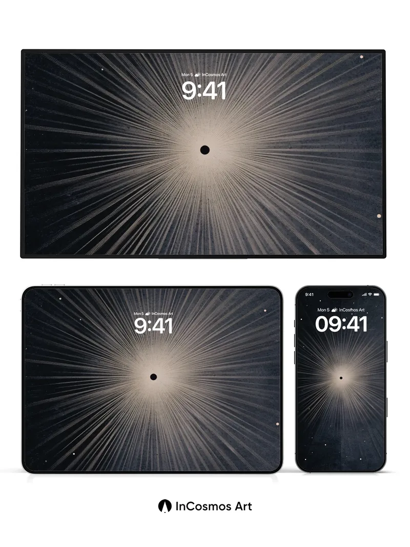 Cosmic Veil Wallpaper with Radiant Core