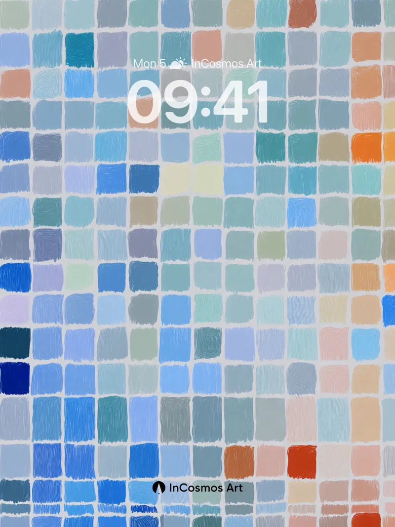 Soft Tile Mosaic Wallpaper in Pastel Hues wallpaper for iPhone, iPad & Mac