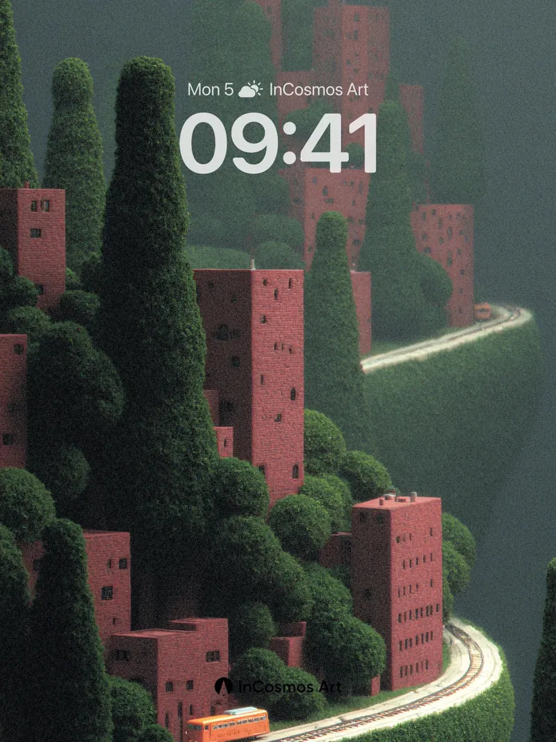 Whispering Canopy Wallpaper with Brick Forest