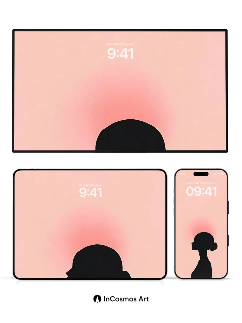 Silhouette Reverie Wallpaper with Crimson Halo