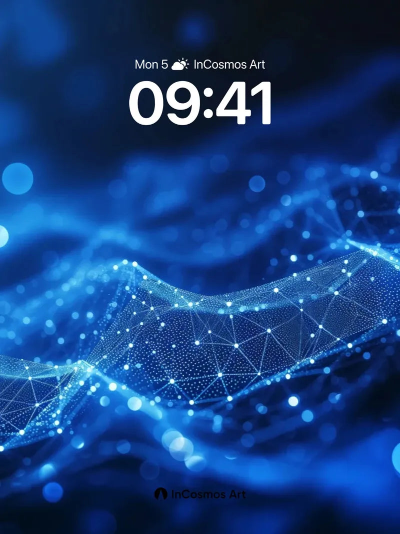 Neon Pulse Wallpaper with Living Grid