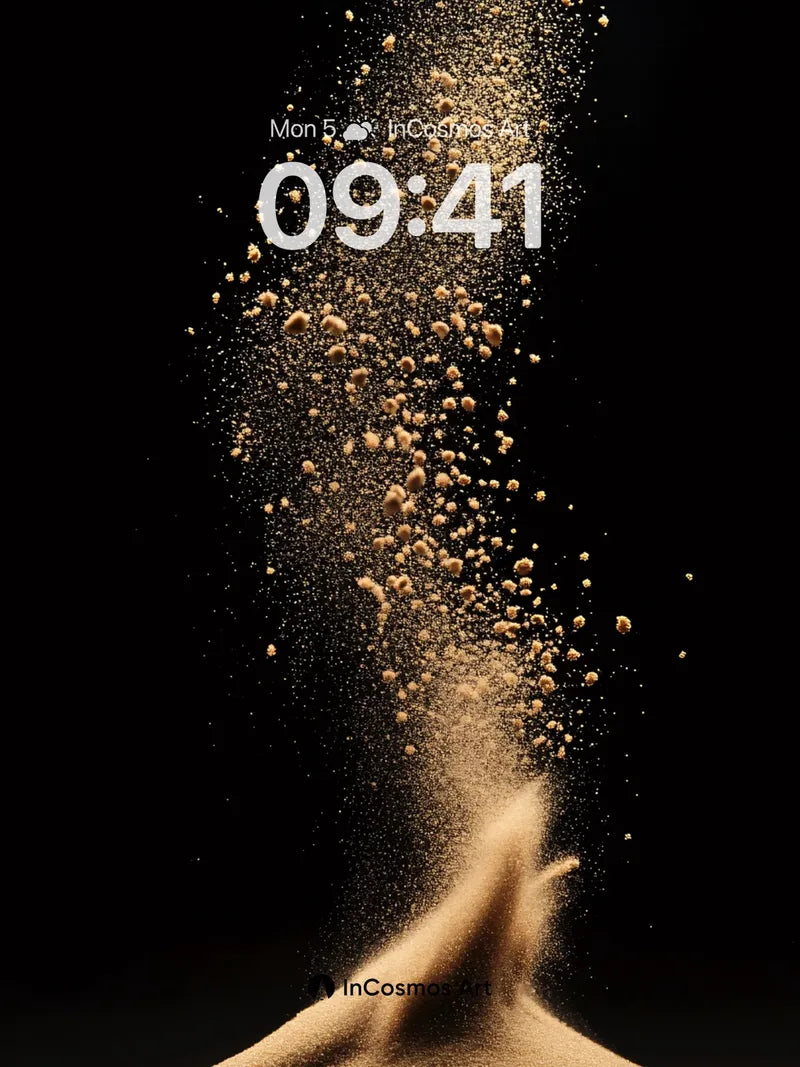 Golden Dust Storm Wallpaper with Floating Particles