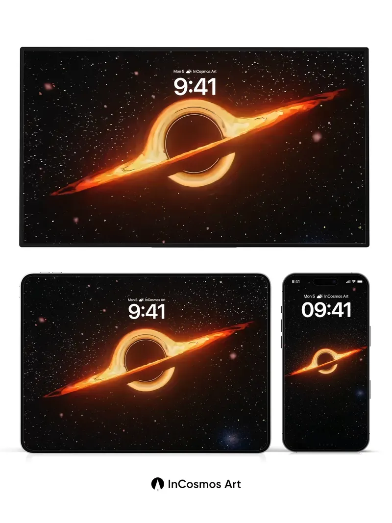 Cosmic Echo Wallpaper with Event Horizon