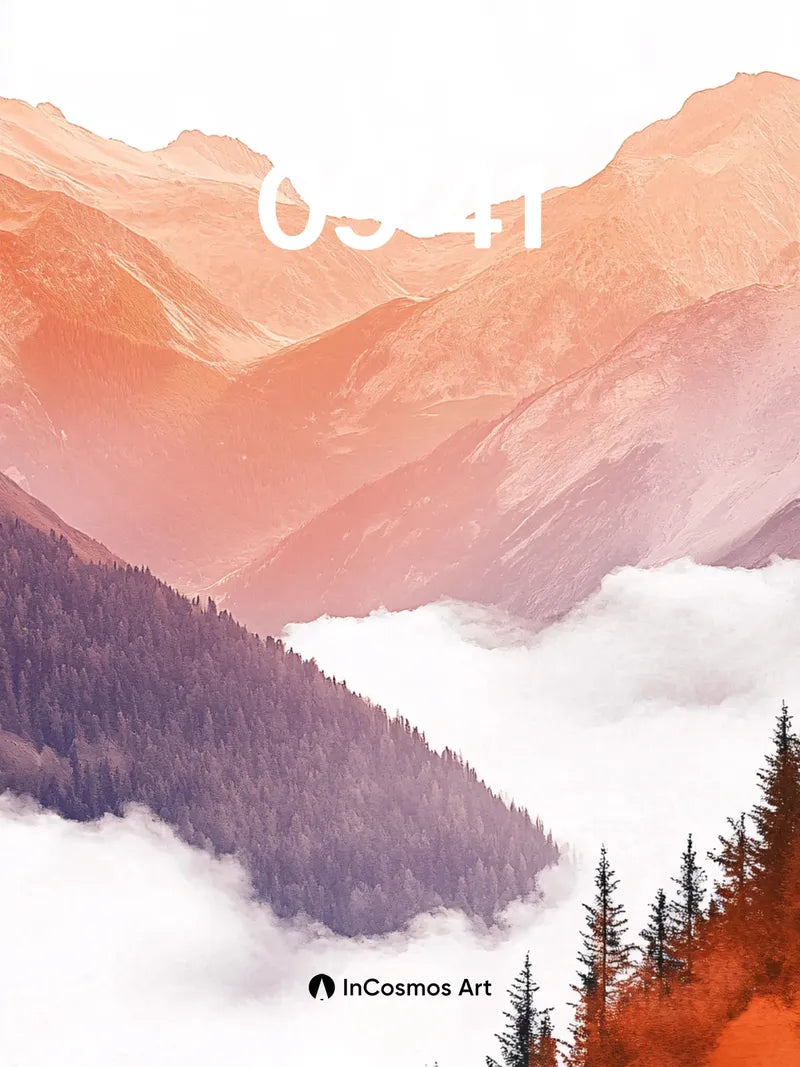 Crimson Valley Wallpaper with Floating Clouds