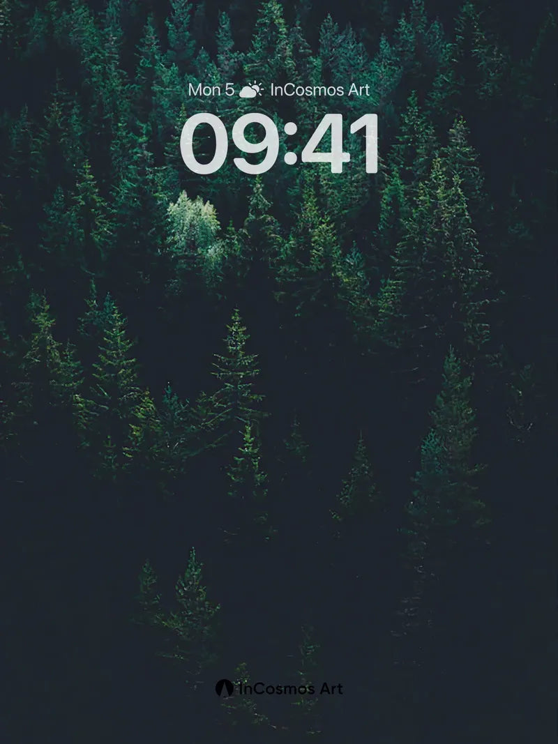 Midnight Forest Wallpaper with Glowing Canopy