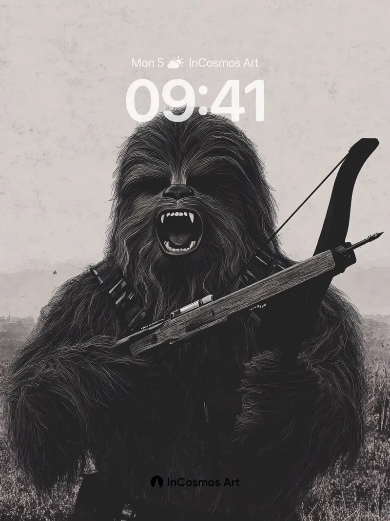 Roaring Fur Wallpaper with Bow and Shadow