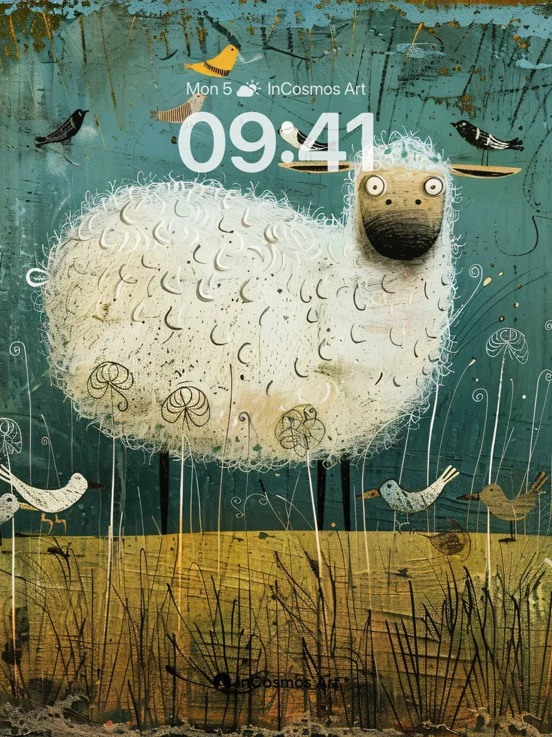 Whimsical Wool Wallpaper with Floating Birds