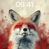 Serenity Fox Wallpaper with Crimson Splashes wallpaper for iPhone, iPad & Mac