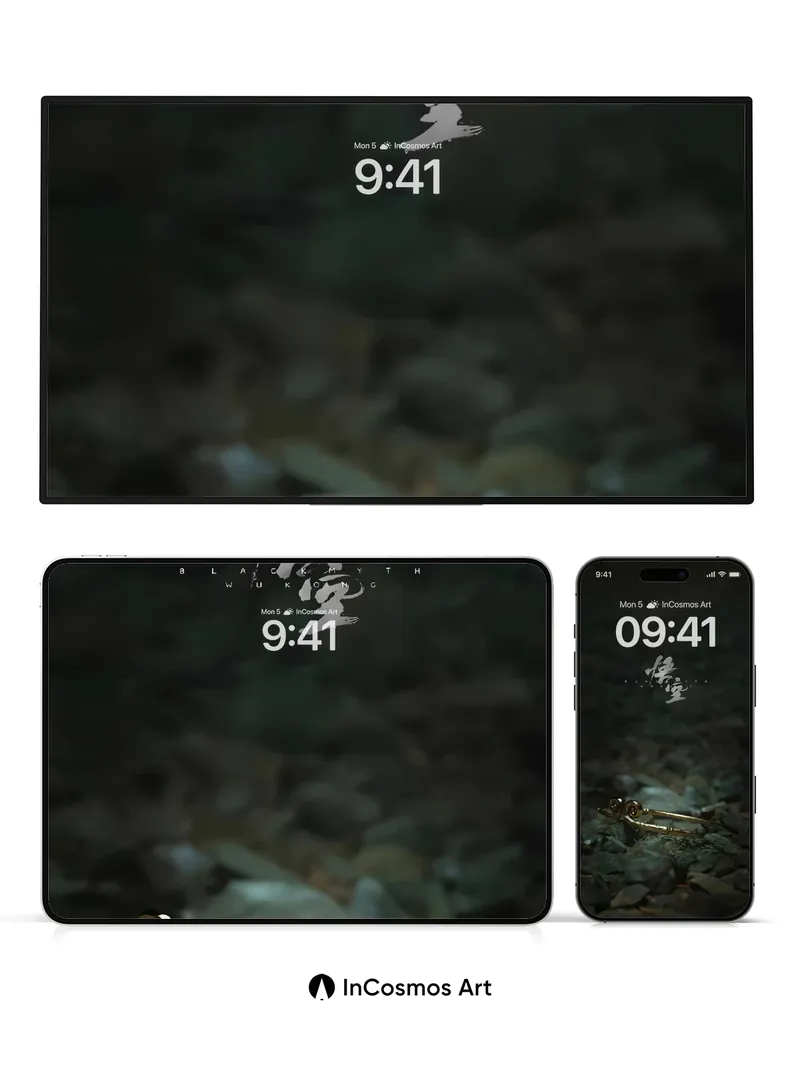 Whispered Gold Wallpaper with Forgotten Symbols