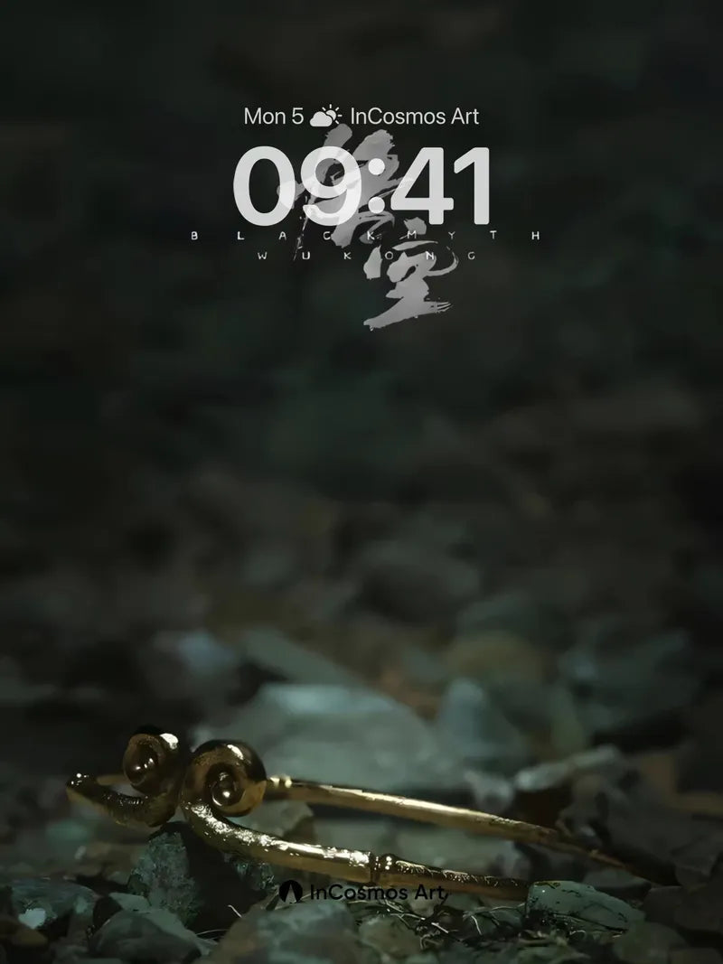 Whispered Gold Wallpaper with Forgotten Symbols