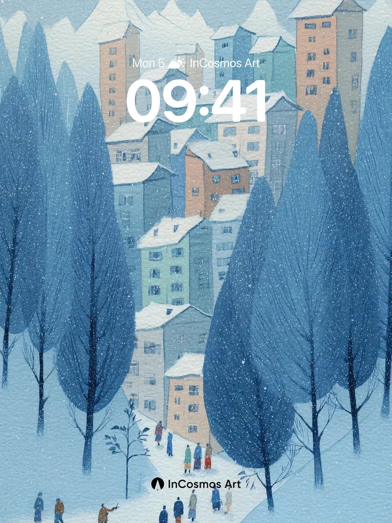 Snowfall Whisper Wallpaper with Mountain Hush