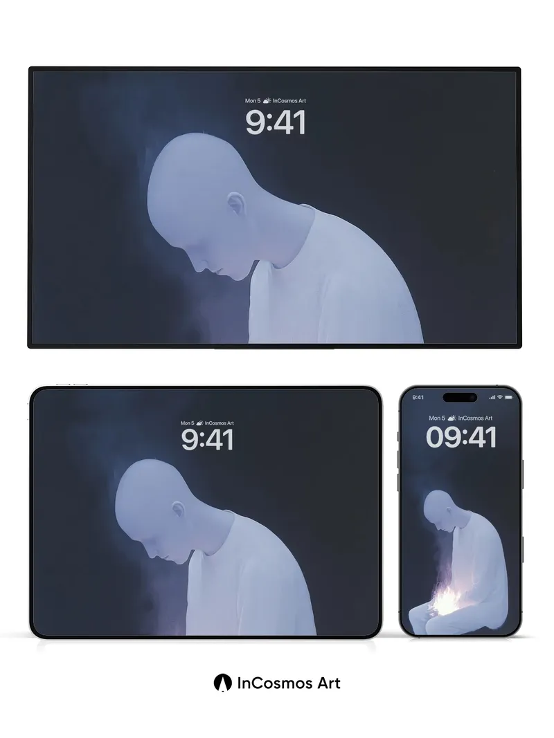 Serenity Flame Wallpaper with Ethereal Light