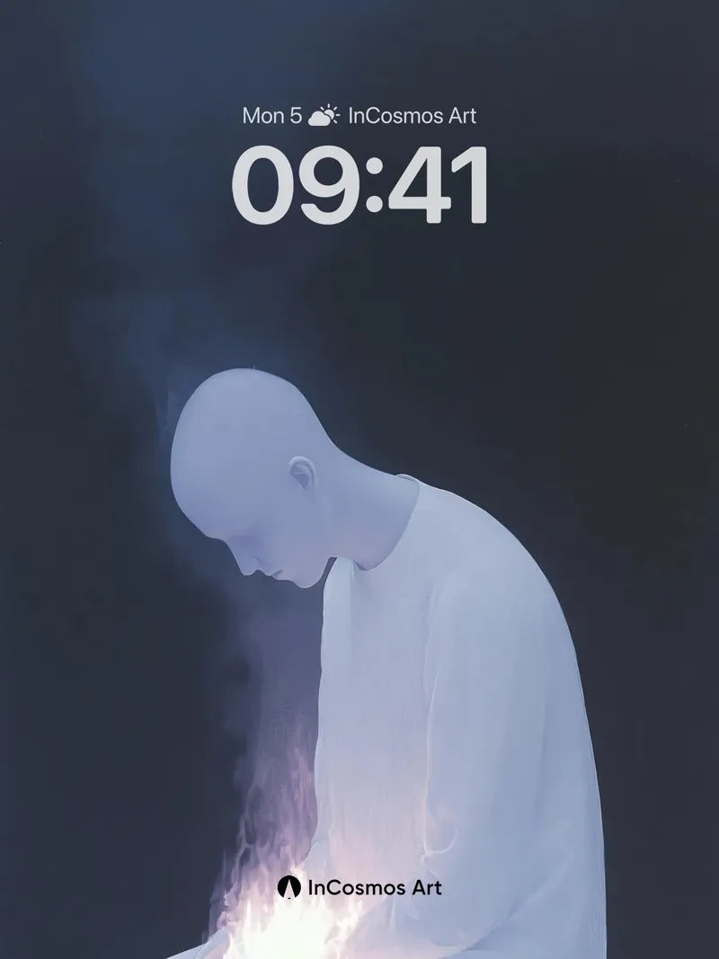 Serenity Flame Wallpaper with Ethereal Light