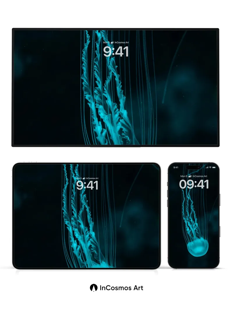 Luminous Depths Wallpaper with Ethereal Tentacles