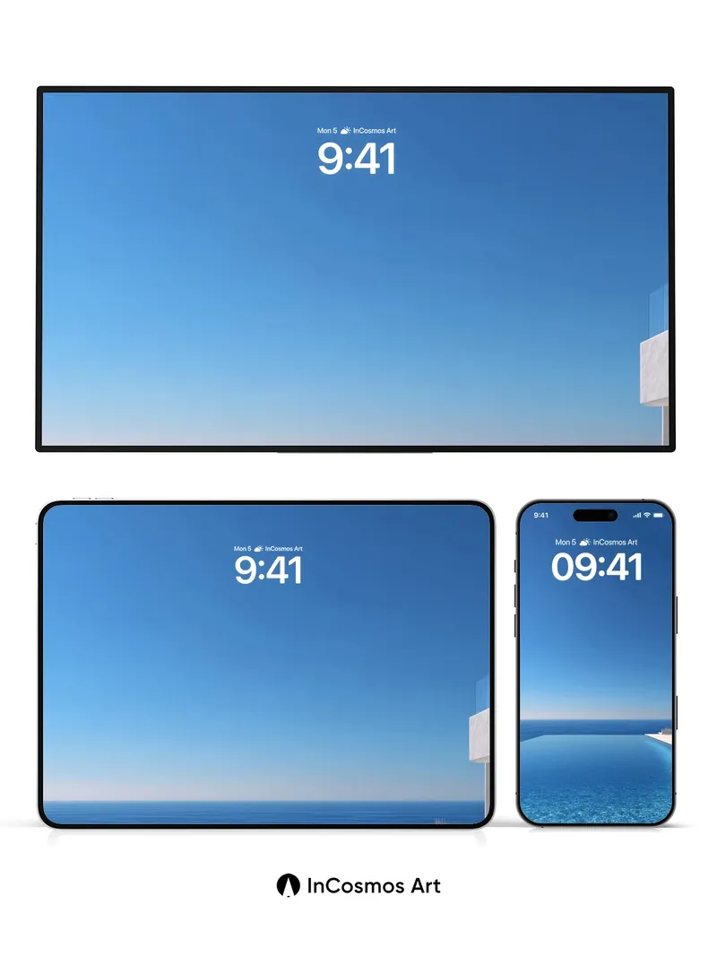 Infinite Horizon Wallpaper with Glass Edge