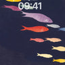 Deep Sea School of Fish Dark Background