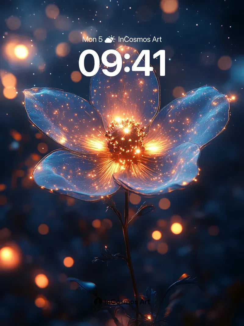 Stellar Bloom Wallpaper with Cosmic Petals wallpaper for iPhone, iPad & Mac