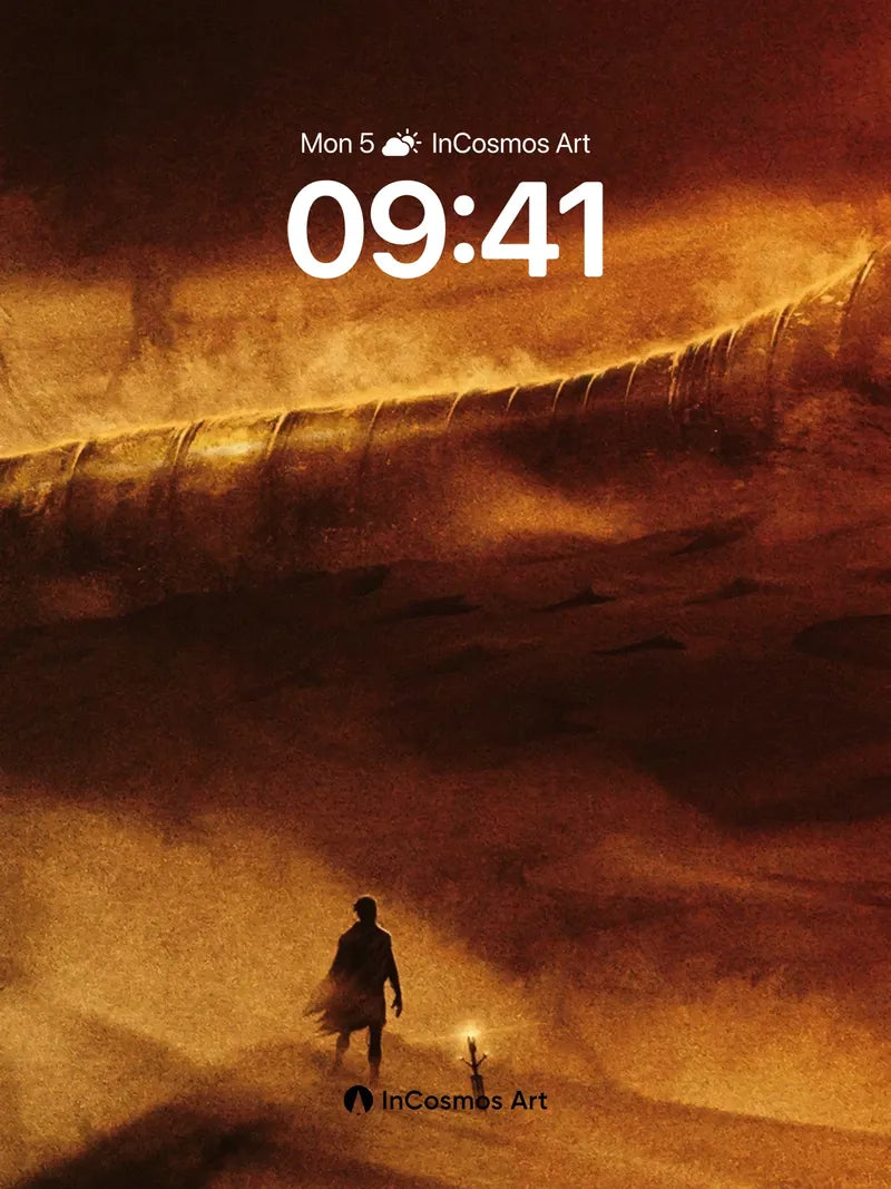 Desert Solitude Wallpaper with Crescent Moon wallpaper for iPhone, iPad & Mac