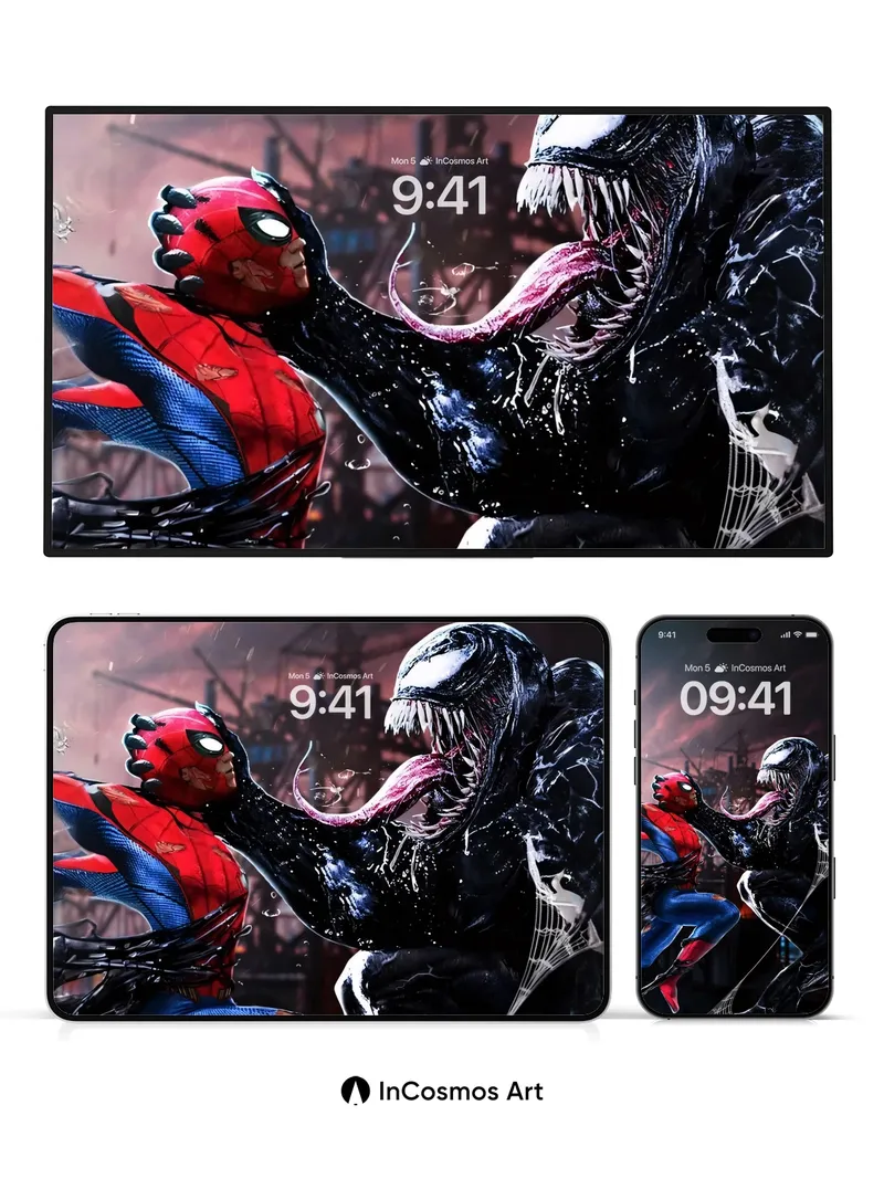 Crimson Clash Wallpaper with Venomous Grip