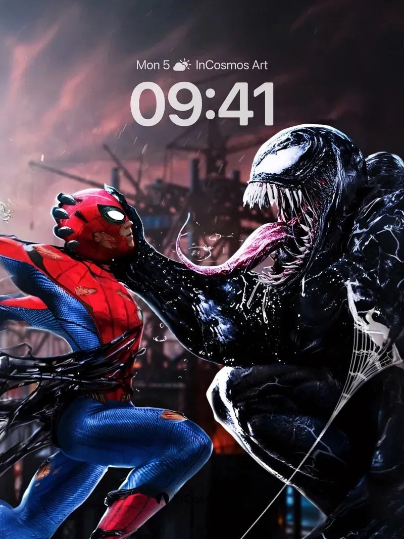 Crimson Clash Wallpaper with Venomous Grip