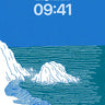 Serene Ocean Waves Wallpaper with Bold Sun wallpaper for iPhone, iPad & Mac