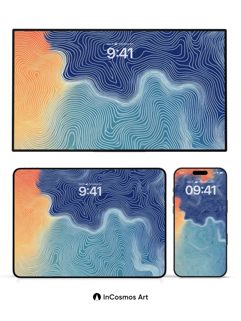 Serpentine Topography Wallpaper with Hidden Currents