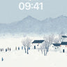 Winter Village Snowscape Wallpaper Background