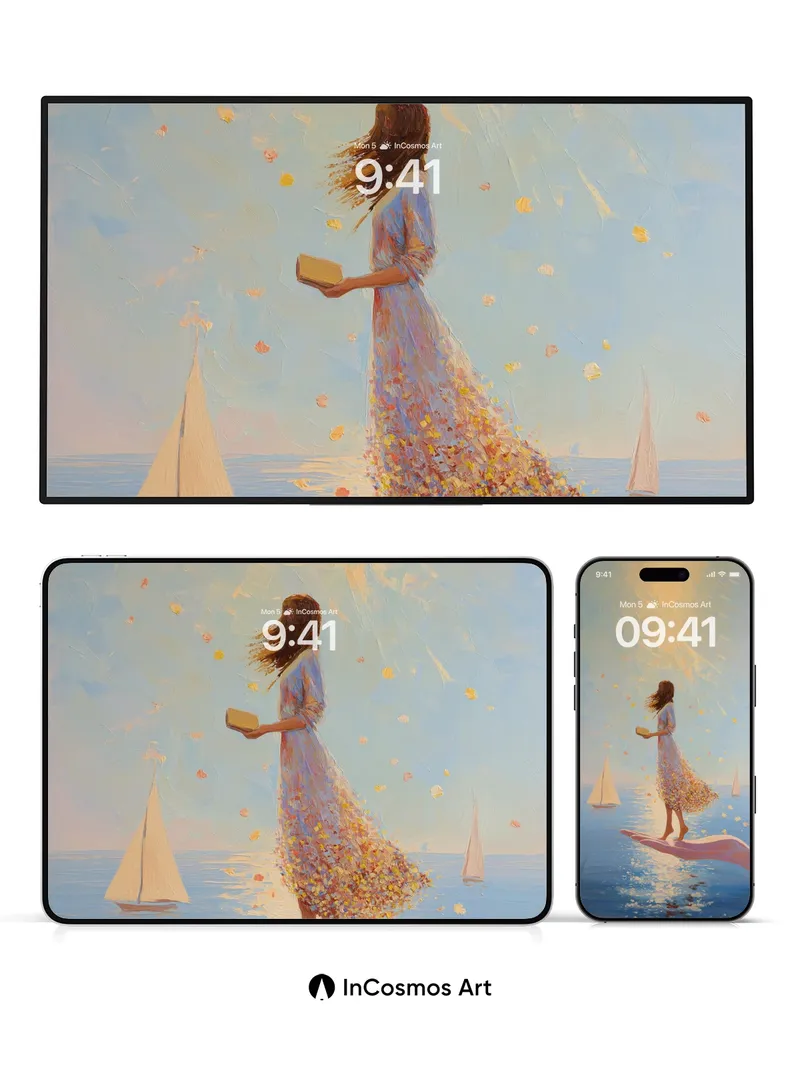 Surreal Skywalk Wallpaper with Floating Hand