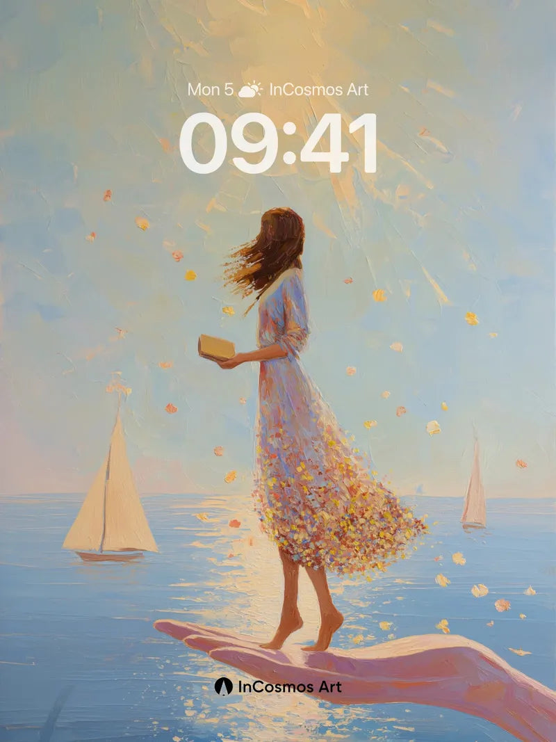 Surreal Skywalk Wallpaper with Floating Hand