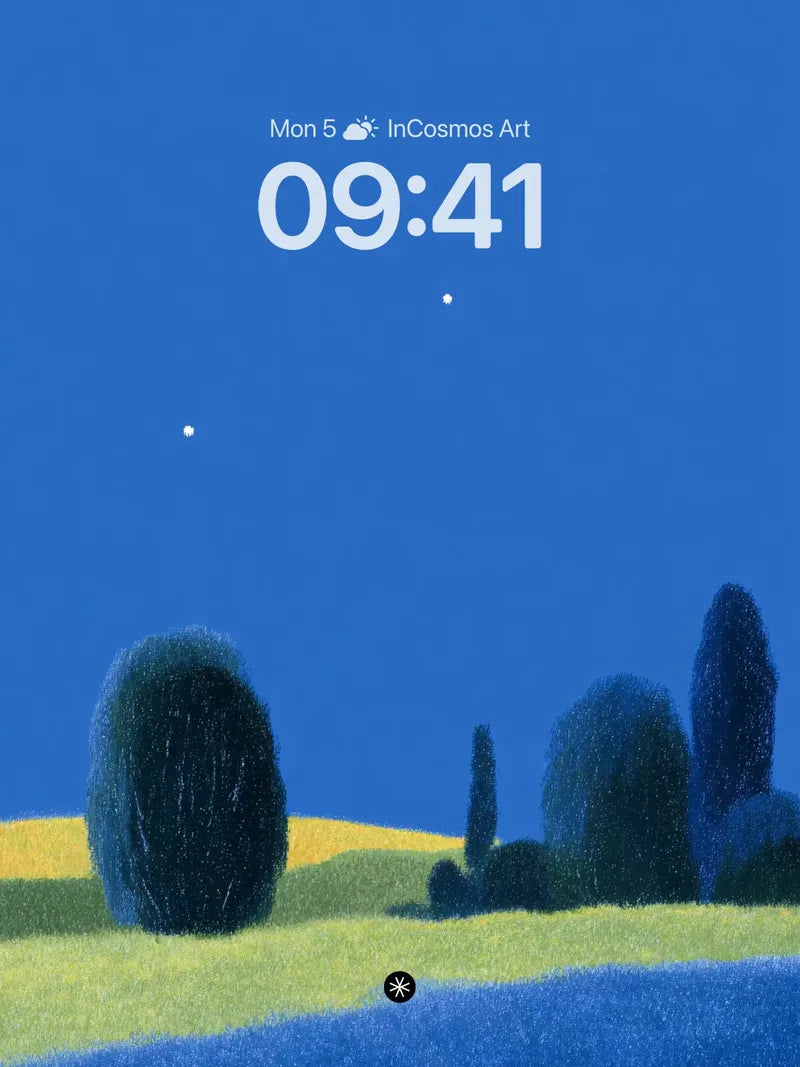 Serene Starlit Meadow Wallpaper wallpaper for iPhone, iPad & Mac