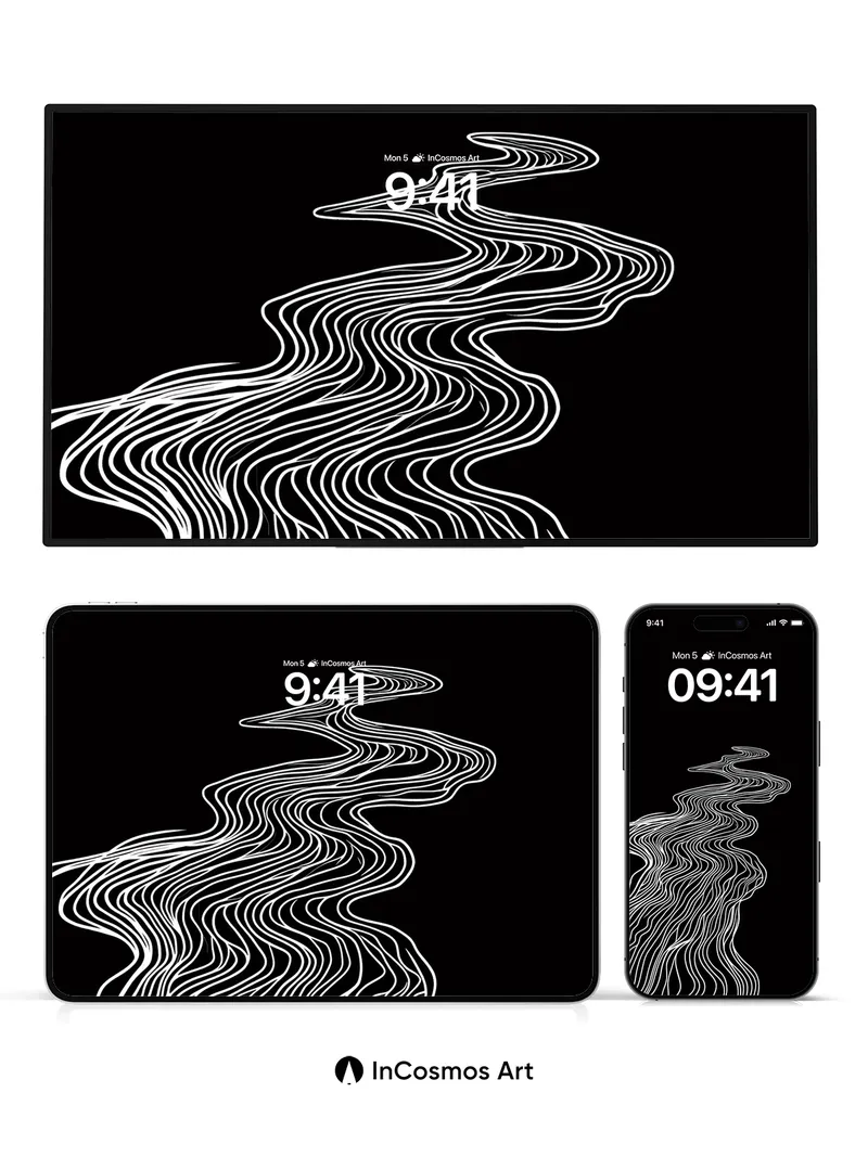 Silent Current Wallpaper with Woven Lines