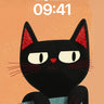 Whimsical Black Cat Wallpaper with Textured Charm wallpaper for iPhone, iPad & Mac