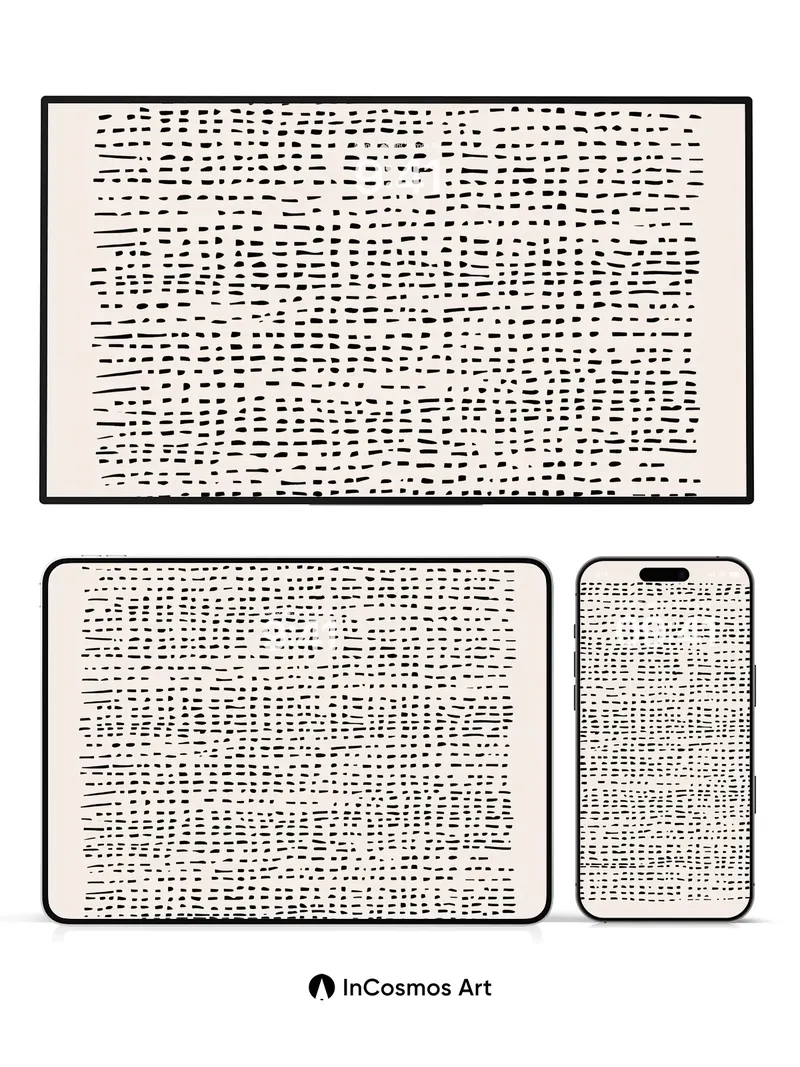 Whispered Grid Wallpaper with Ink Dots