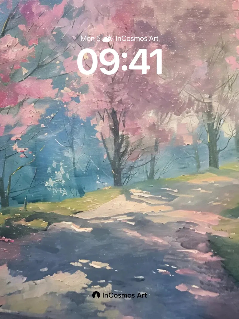 Serene Sakura Path Wallpaper with Dappled Light