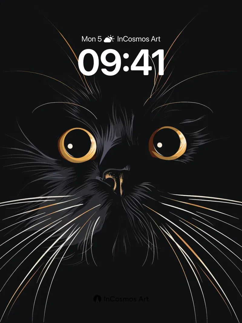 Nocturnal Gaze Wallpaper with Golden Eyes