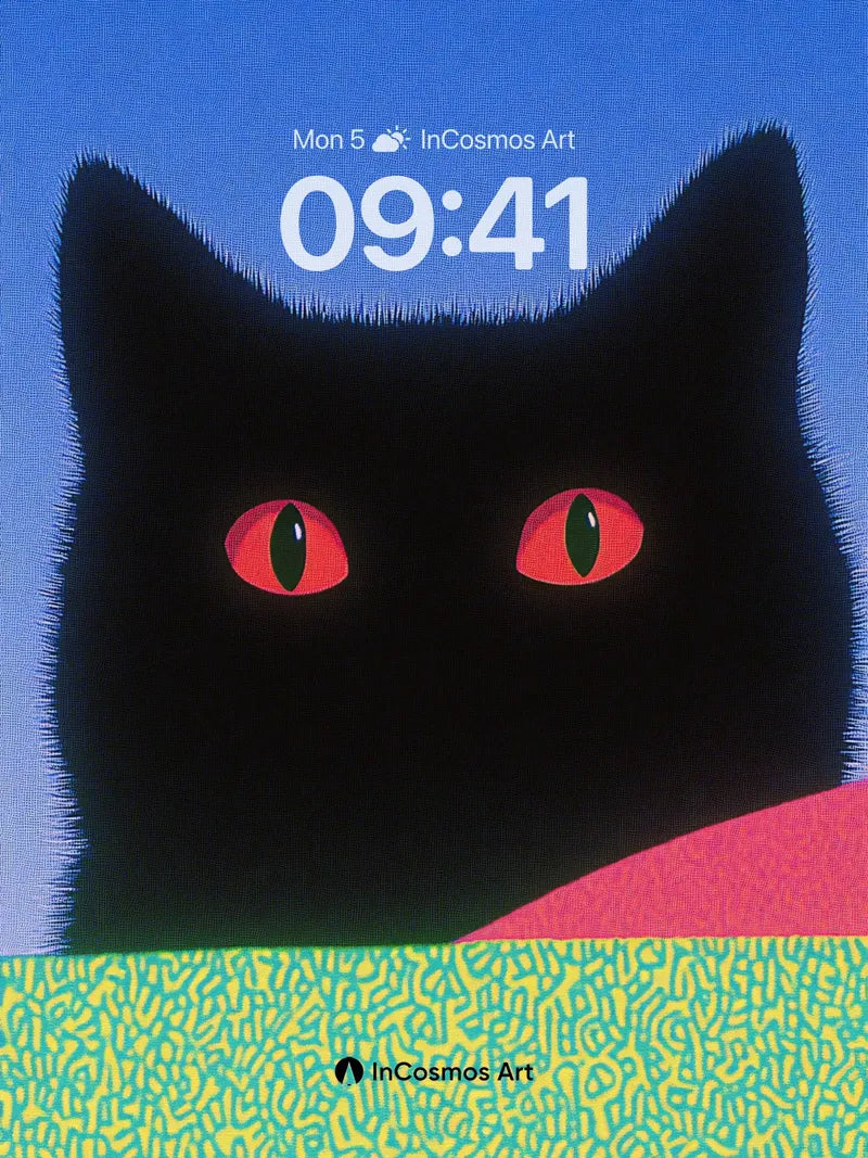 Midnight Gaze Wallpaper with Electric Eyes