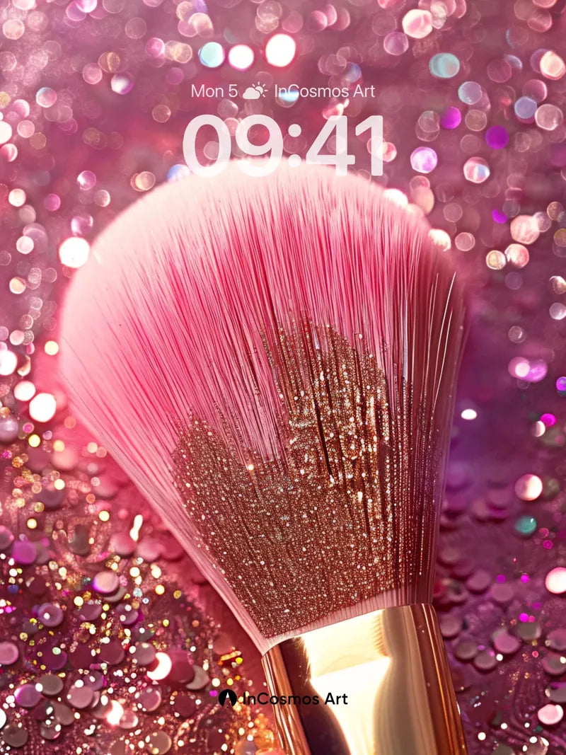 Gilded Sparkle Wallpaper with Pink Brush Elegance wallpaper for iPhone, iPad & Mac