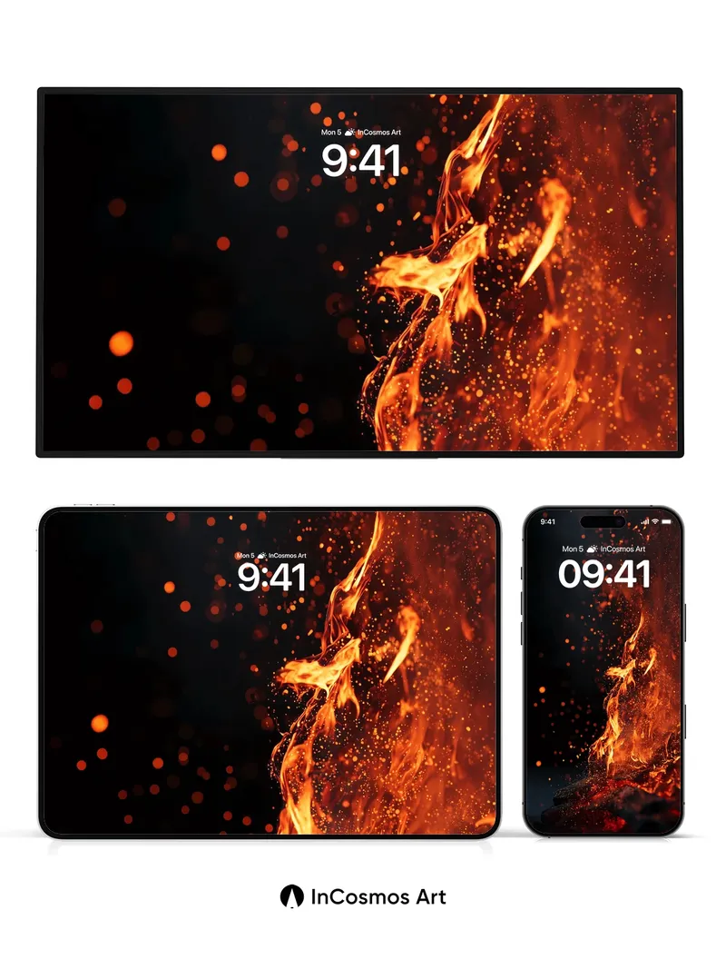 Emberstorm Wallpaper with Dancing Flames