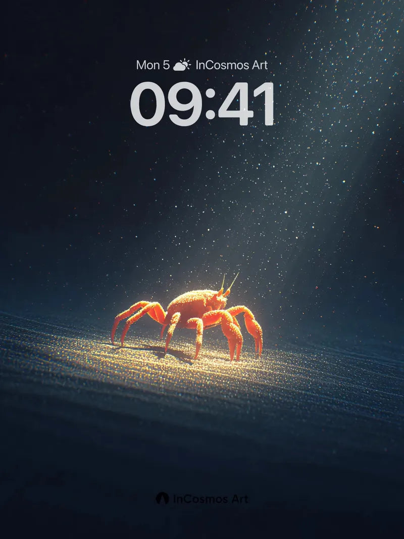 Deep Sea Amber Crab Wallpaper in Rayed Haze wallpaper for iPhone, iPad & Mac