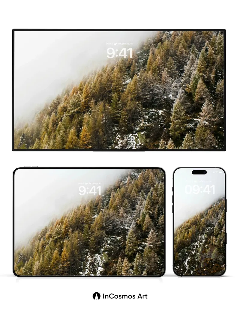 Fog-Cradled Forest Wallpaper with Winter Whispers