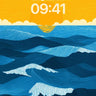 Golden Hush Ocean Wallpaper with Wave Lines wallpaper for iPhone, iPad & Mac