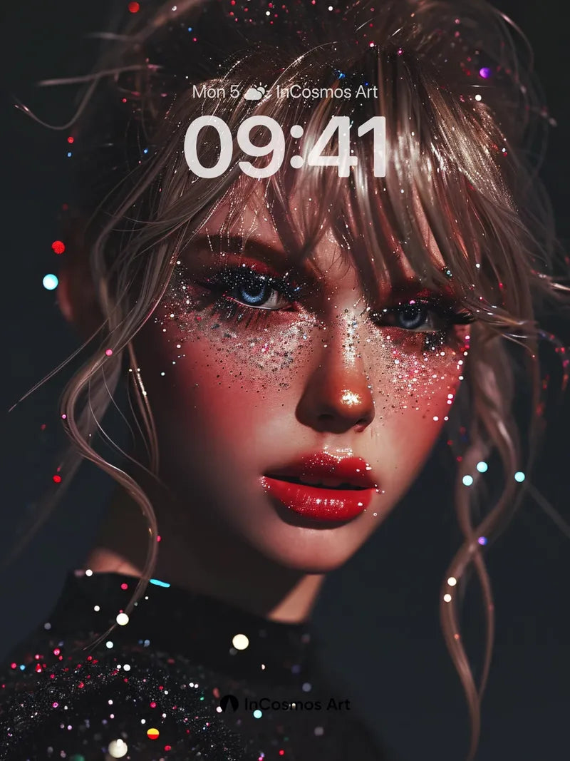 Cosmic Sparkle Wallpaper with Glittering Light Trails