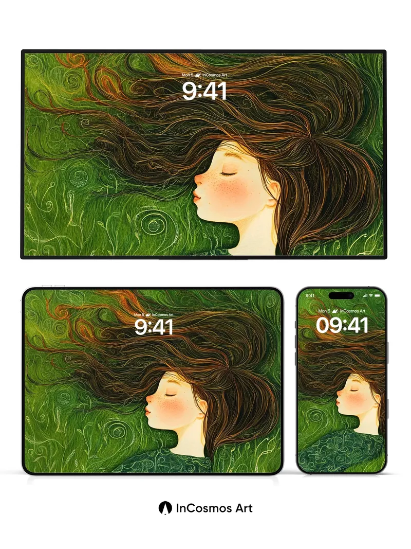 Whispering Wind Wallpaper with Entwined Hair