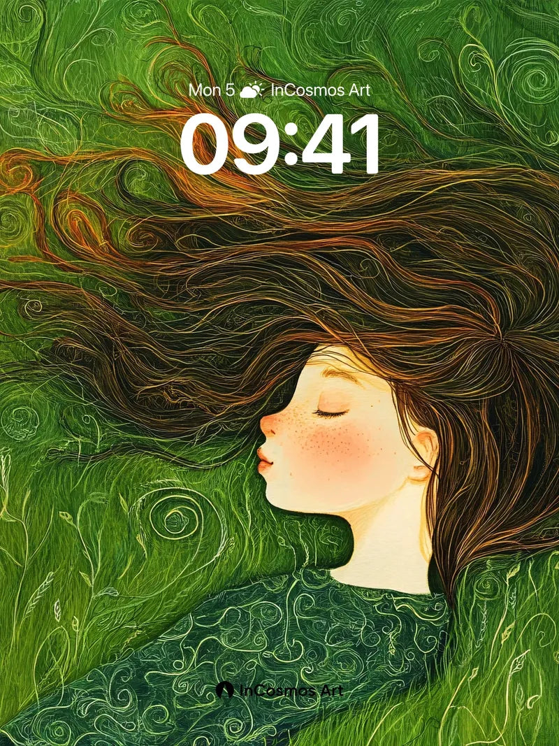 Whispering Wind Wallpaper with Entwined Hair