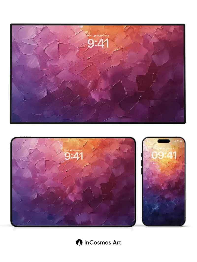 Luminous Prism Wallpaper with Textured Depth