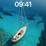 Calm Sapphire Sail Wallpaper with Coral Whispers wallpaper for iPhone, iPad & Mac