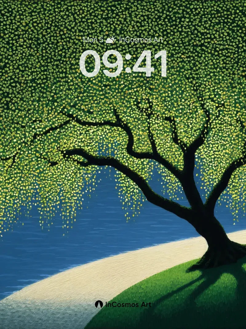 Whispering Canopy Wallpaper with Shadowed Path