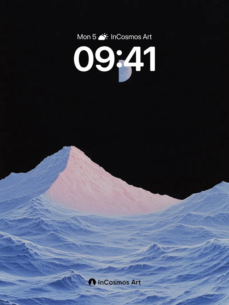 Calm Lunar Sea Wallpaper with Pink Peak wallpaper for iPhone, iPad & Mac